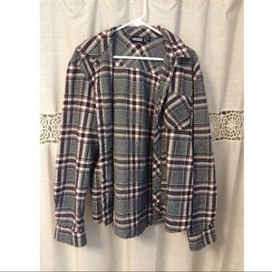 Vans flannel, size L, red, black, white